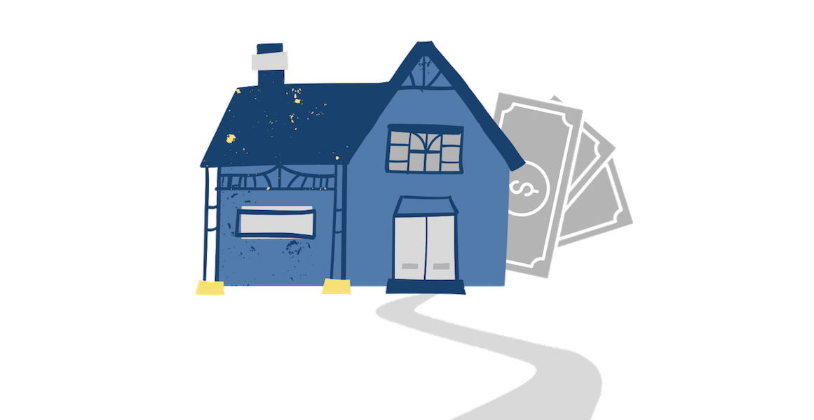Main hero image of the article, an illustrated image of a house depicting it as an investment property.